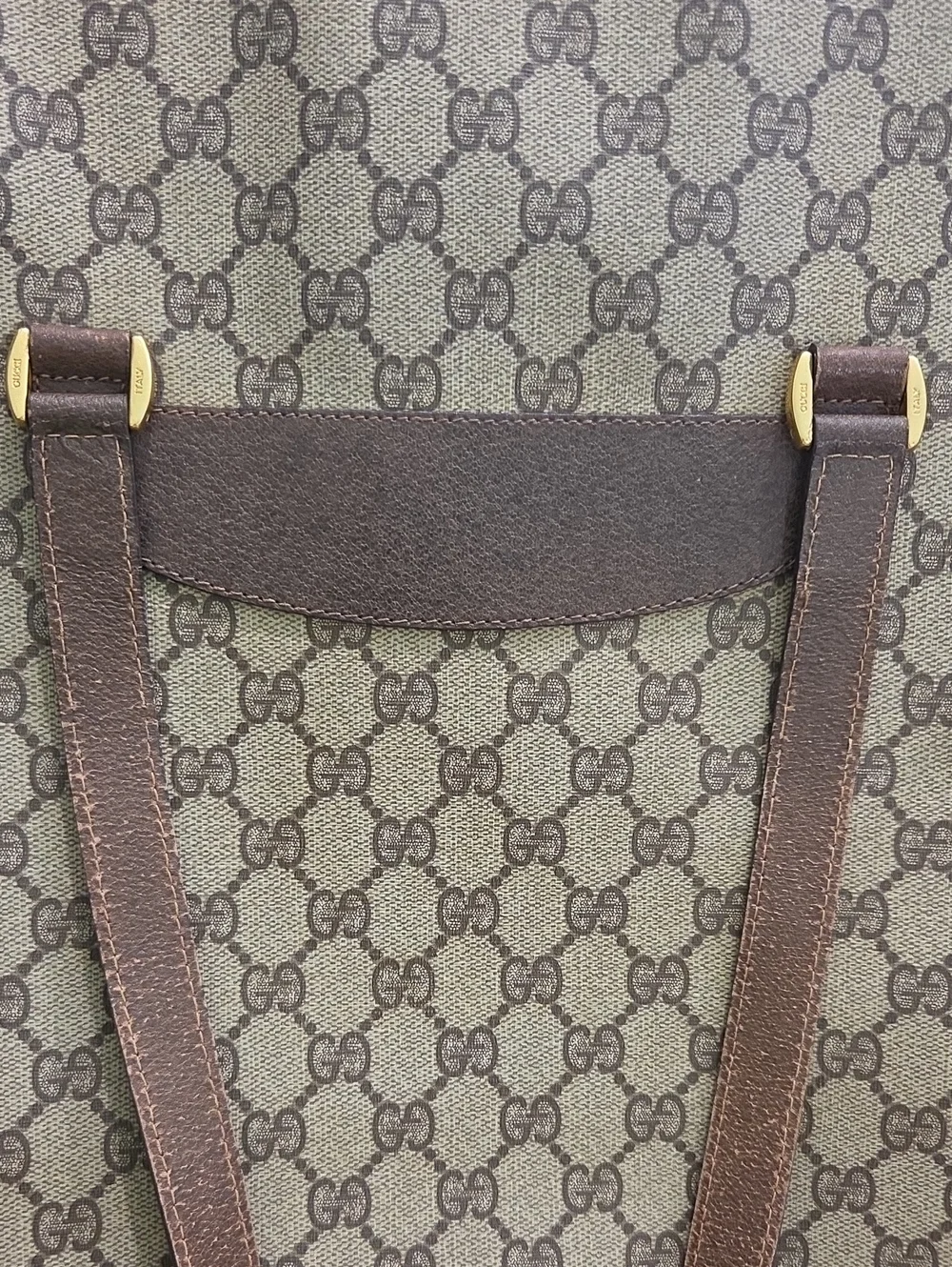 Gucci Beige GG Canvas Tote with Brown Leather and Sherryline- PROJECT